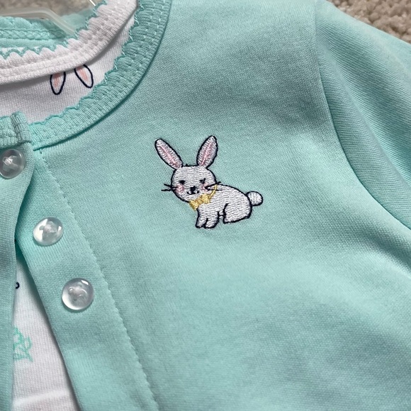Little Me Easter Bunny Dress Mint Jacket 3 Piece - Picture 2 of 10